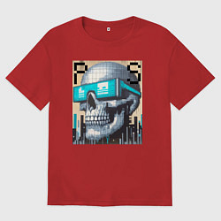 Мужская футболка оверсайз Pixel skull - ai art fantasy