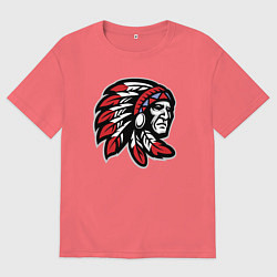 Футболка оверсайз мужская Indian, цвет: коралловый