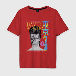 Футболка оверсайз мужская David Bowie - Live in Tokyo 73, цвет: красный