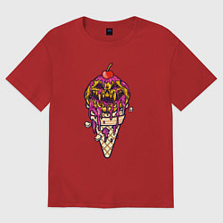 Мужская футболка оверсайз Страшное мороженое