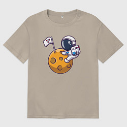 Футболка оверсайз мужская Захватчик Луны, цвет: миндальный