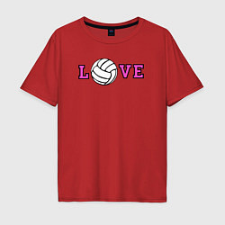 Футболка оверсайз мужская Love volley, цвет: красный