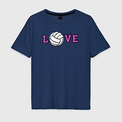 Футболка оверсайз мужская Love volley, цвет: тёмно-синий