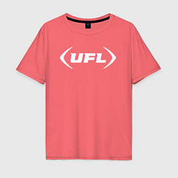 Футболка оверсайз мужская Ufl logo, цвет: коралловый