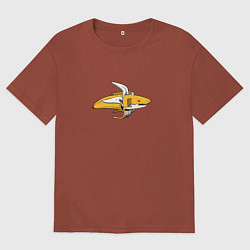 Футболка оверсайз мужская Акулабанан, цвет: кирпичный