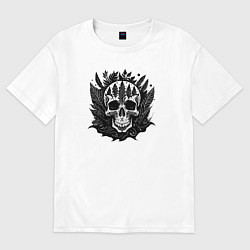 Футболка оверсайз мужская Mysterious skull, цвет: белый
