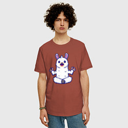 Футболка оверсайз мужская Йога альпака, цвет: кирпичный — фото 2