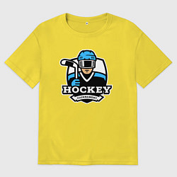 Футболка оверсайз мужская Турнир по хоккею, цвет: желтый