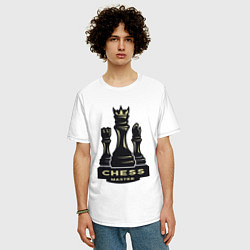 Футболка оверсайз мужская Chess master, цвет: белый — фото 2