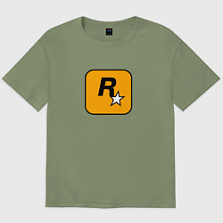 Футболка оверсайз мужская Rockstar logo, цвет: авокадо