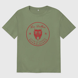 Футболка оверсайз мужская Клуб бокса Los Diablos, цвет: авокадо