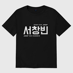 Футболка оверсайз мужская Со Чанбин stray kids, цвет: черный