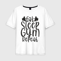 Мужская футболка оверсайз Eat sleep gym