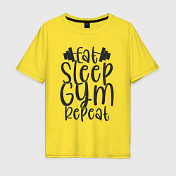 Мужская футболка оверсайз Eat sleep gym