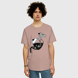 Футболка оверсайз мужская Космический чай, цвет: пыльно-розовый — фото 2