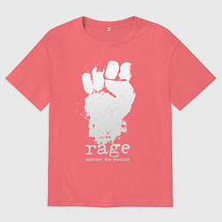 Мужская футболка оверсайз RATM - white fist