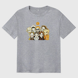 Футболка оверсайз мужская Exo милые персонажи, цвет: меланж