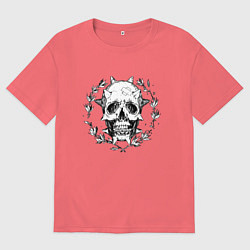 Мужская футболка оверсайз Life is Strange - Череп с шипами