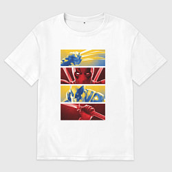 Футболка оверсайз мужская Дэдпул и Росомаха - комикс, цвет: белый