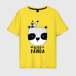 Футболка оверсайз мужская Wild panda, цвет: желтый