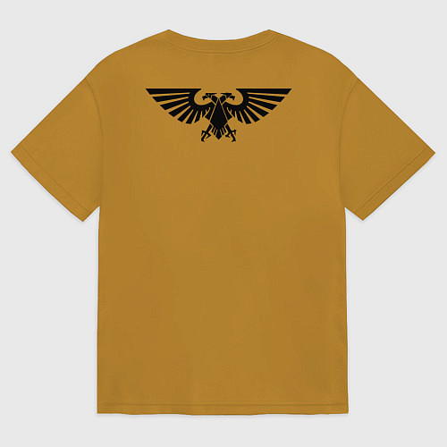 Мужская футболка оверсайз Imperial fists Warhammer 40k / Горчичный – фото 2