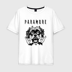 Футболка оверсайз мужская Paramore - rock dog, цвет: белый