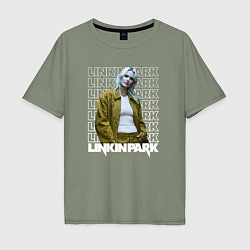 Футболка оверсайз мужская Linkin Park Emily Armstrong, цвет: авокадо