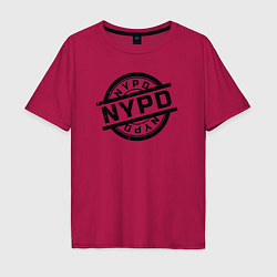 Футболка оверсайз мужская New York police, цвет: маджента