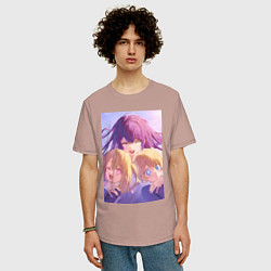 Футболка оверсайз мужская Ребёнок идола Ай Хосино, цвет: пыльно-розовый — фото 2