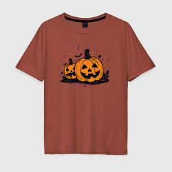 Футболка оверсайз мужская Pumpkins, цвет: кирпичный