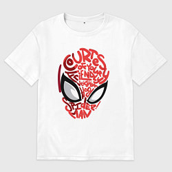 Футболка оверсайз мужская Spider-Man text, цвет: белый