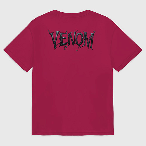 Мужская футболка оверсайз Venom with tongue sticking out / Маджента – фото 2