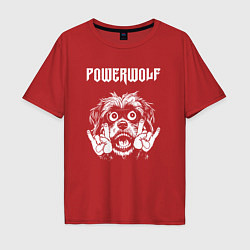 Мужская футболка оверсайз Powerwolf rock dog