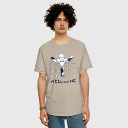 Футболка оверсайз мужская Добро пожаловать в бар, цвет: миндальный — фото 2