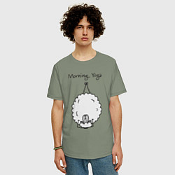 Футболка оверсайз мужская Овечка - йога, цвет: авокадо — фото 2