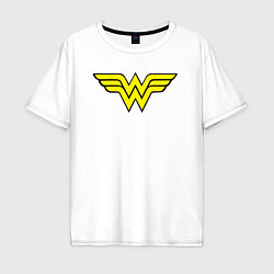 Футболка оверсайз мужская Wonder woman logo, цвет: белый