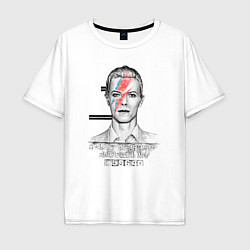 Футболка оверсайз мужская David Bowie police department rochester, цвет: белый