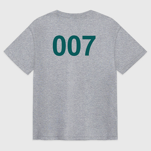 Мужская футболка оверсайз 007 - Игра в кальмара / Меланж – фото 2