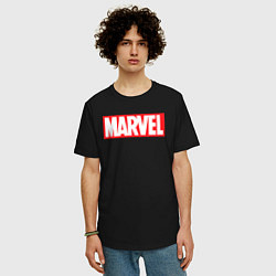 Футболка оверсайз мужская Marvel logo, цвет: черный — фото 2