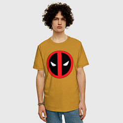 Футболка оверсайз мужская Deadpool logo, цвет: горчичный — фото 2