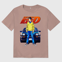 Футболка оверсайз мужская Такуми & АЕ86, цвет: пыльно-розовый