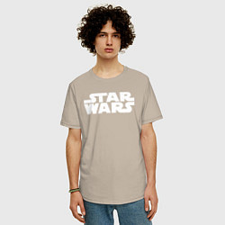 Футболка оверсайз мужская Star wars logo, цвет: миндальный — фото 2