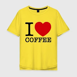 Футболка оверсайз мужская I love coffee, цвет: желтый