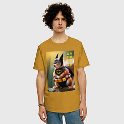 Футболка оверсайз мужская Bat squirrel - oreshnik meme, цвет: горчичный — фото 2