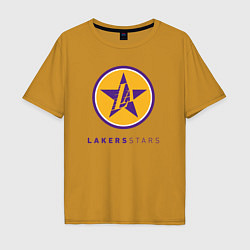 Футболка оверсайз мужская Lakers stars, цвет: горчичный