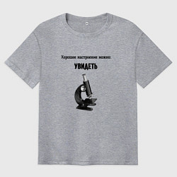 Футболка оверсайз мужская Увидеть настроение можно, цвет: меланж