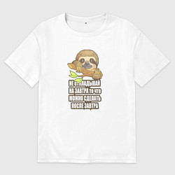 Мужская футболка оверсайз Забавный маленький ленивец