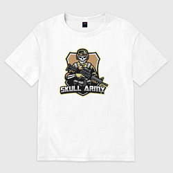 Футболка оверсайз мужская Skull army, цвет: белый