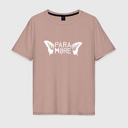 Футболка оверсайз мужская Paramore - logo, цвет: пыльно-розовый