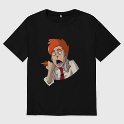 Футболка оверсайз мужская Нервный диспетчер из Каламбур: Крутое пике, цвет: черный